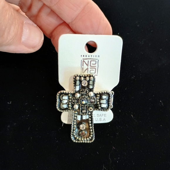 RESELLERS.....Lot of 10.  Black Blue and Silver Adjustable  Cross Rings - Picture 2 of 4